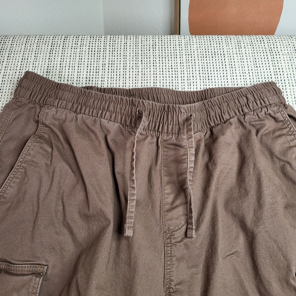 H‎ & M Mens S Cargo Joggers Elastic Waist Brown Relaxed Fit